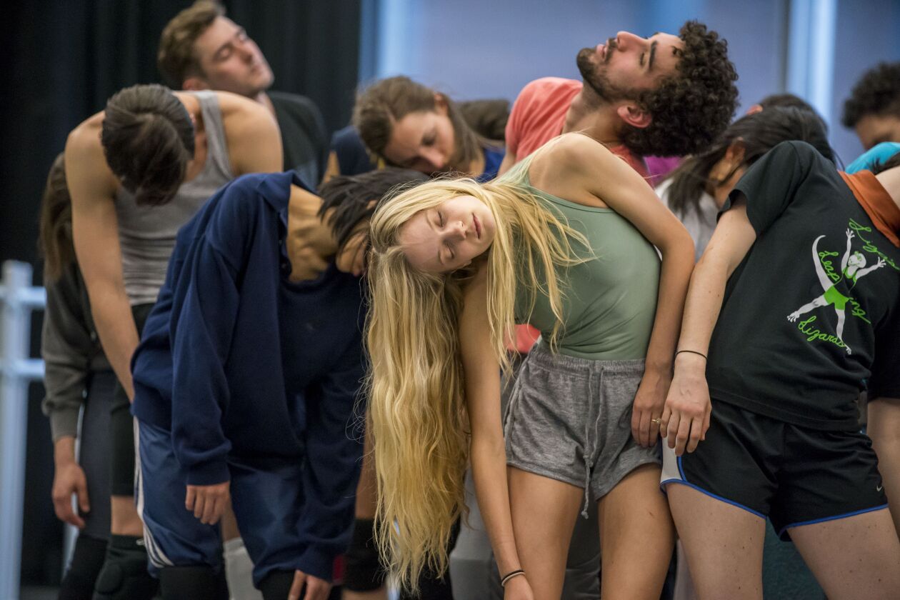 Members of the Joffrey Ballet rehearse Alexander Ekman’s production of “Midsummer Night’s Dream” with the Joffrey Ballet on April 17. 2018. |<br>© Todd Rosenberg Photography 2018